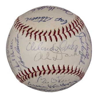 1964 San Francisco Giants Team Signed ONL Giles Baseball With 25 Signatures Including McCovey & Larsen (Beckett)